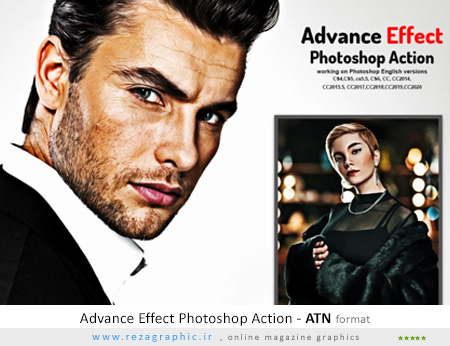 اکشن افکت پیشرفته رنگی فتوشاپ - Advance Effect Photoshop Action